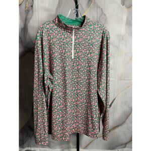 Rhoback Azalea Spring Pink Quarter Zip Pullover Sz. XL